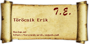 Töröcsik Erik névjegykártya